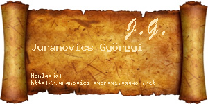 Juranovics Györgyi névjegykártya